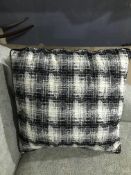 Set of 5 Black and White Checked Fabric Scatter Cushions
