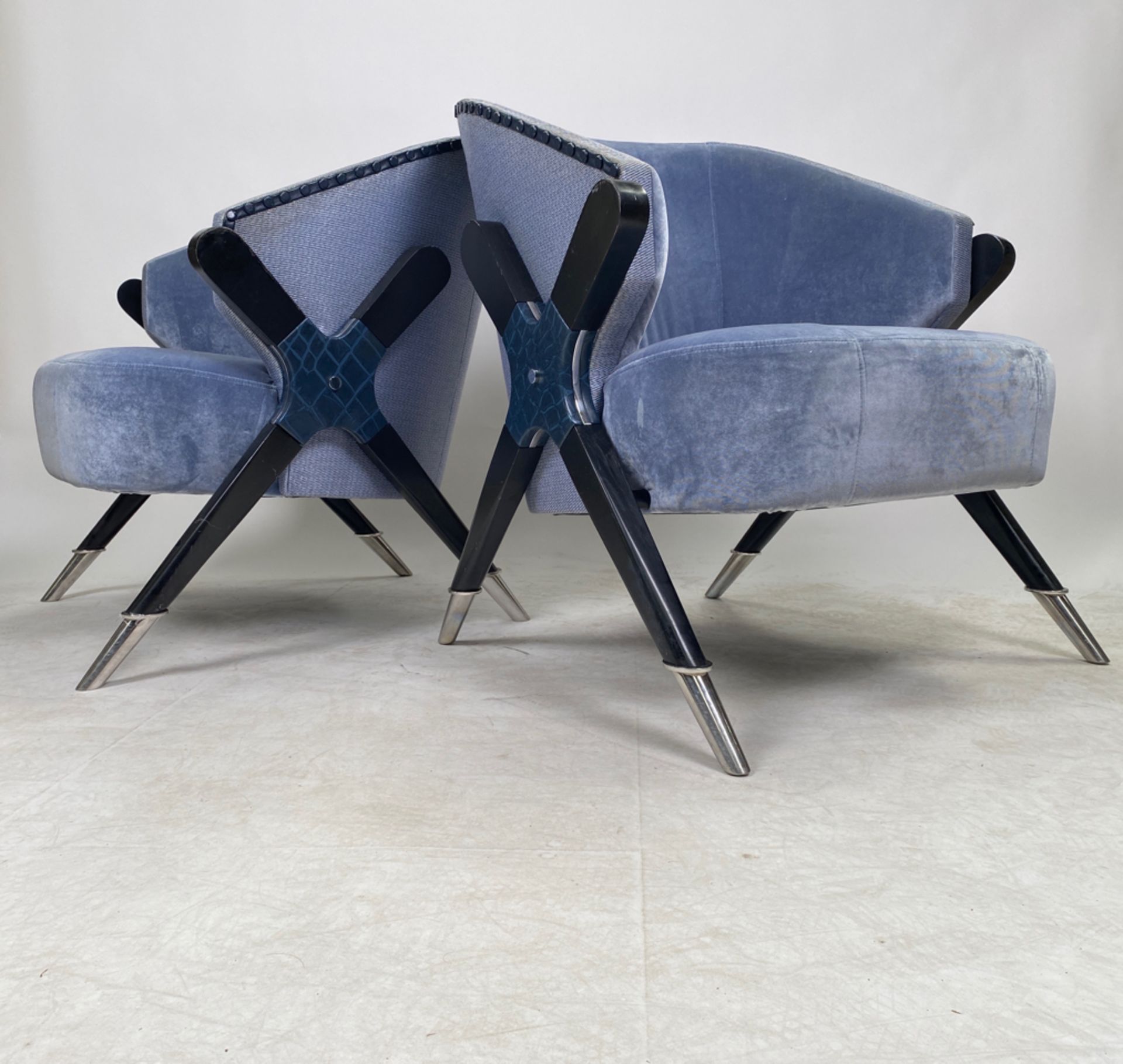 Bespoke Pair of Ben Whistler Chairs Commissioned by Robert Angell Design for The Berkeley Blue Bar - Image 2 of 5