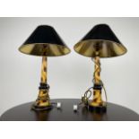 Pair of Leopard Print Table Lamps