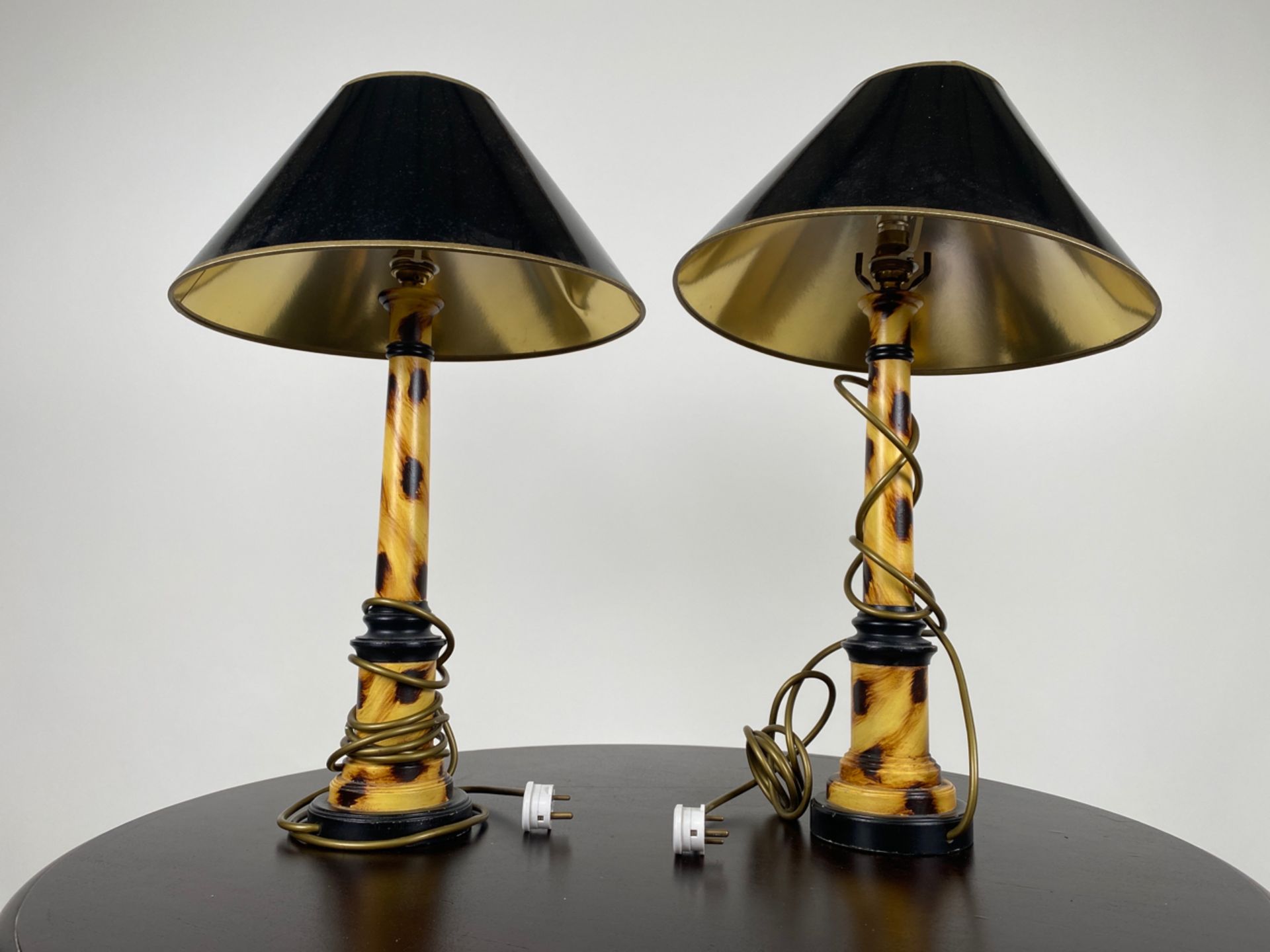 Pair of Leopard Print Table Lamps