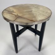 Marble Effect Circular Side Table