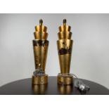 Pair of Art Deco Style Wooden Table Lamps