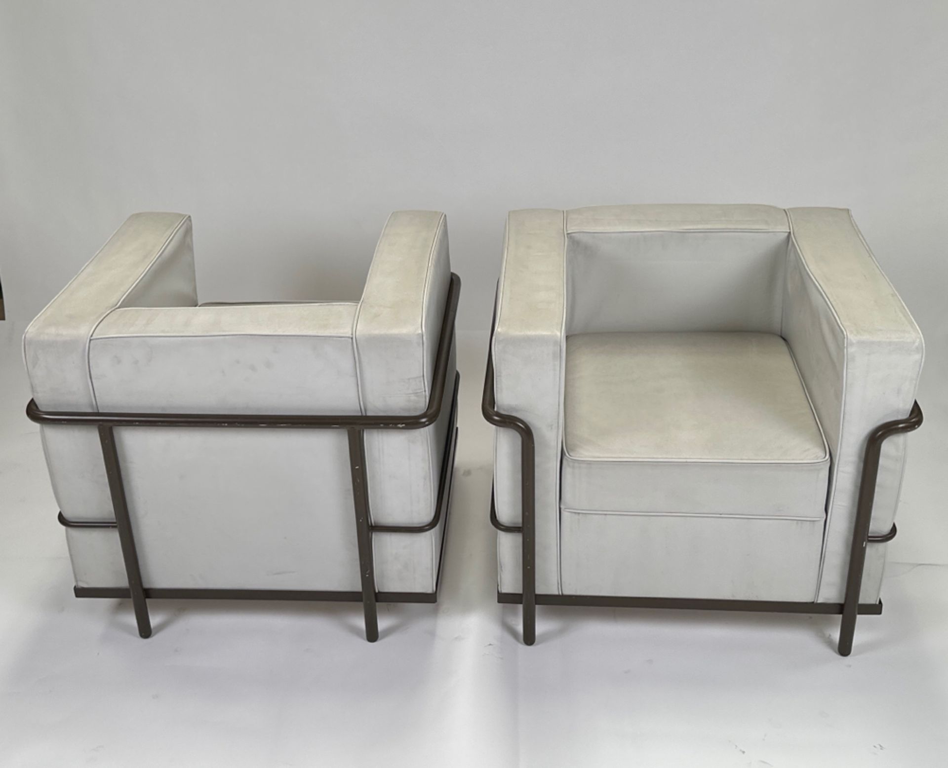 Pair of Le Corbusier, Cassina LC2 Style Leather Armchairs - Image 2 of 7