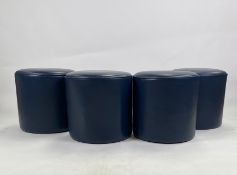 The Berkeley Blue Bar Leather Bar Stools x 4