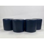 The Berkeley Blue Bar Leather Bar Stools x 4