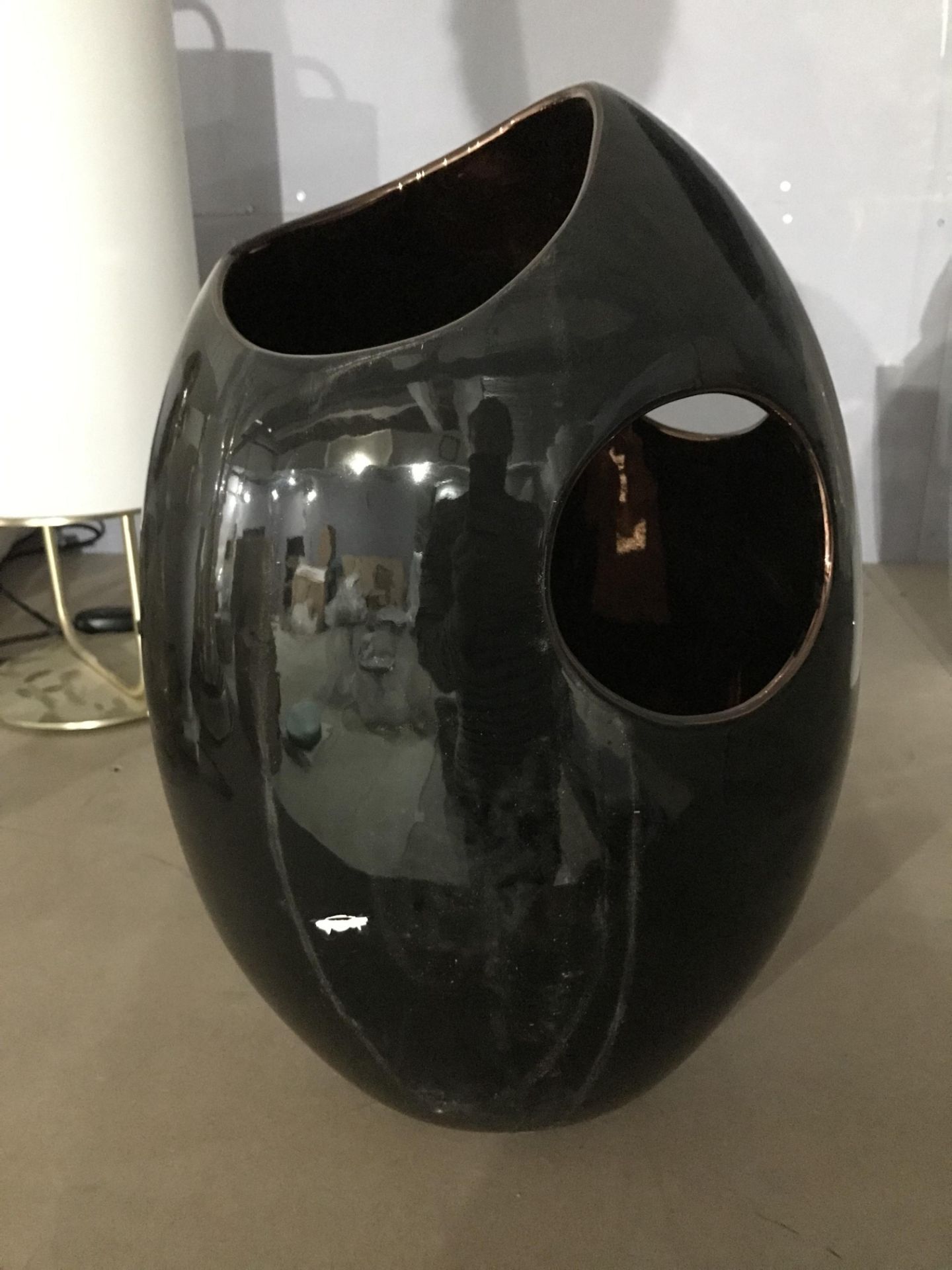 Black Glass Decorative Vase
