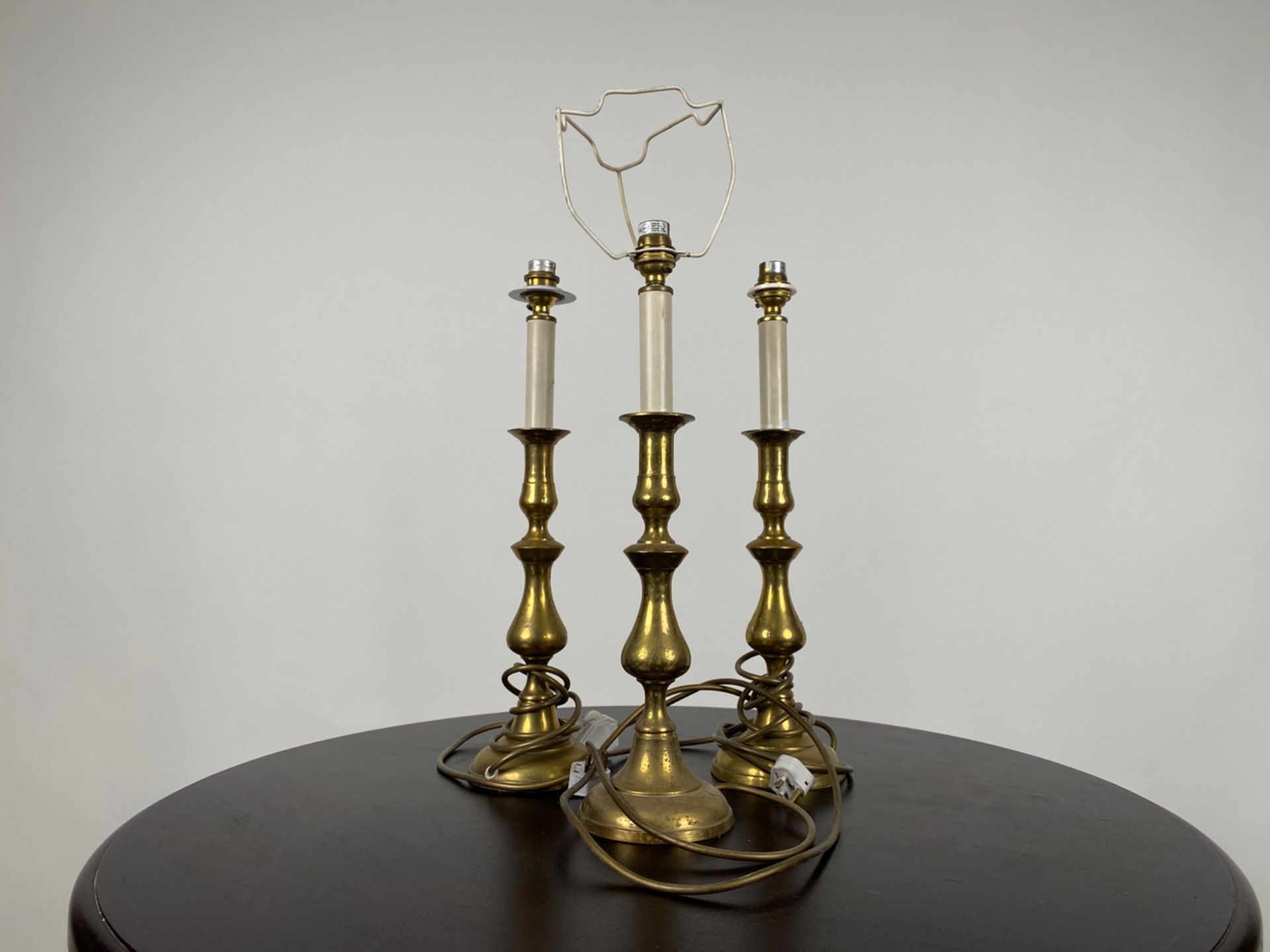 Set of 3 Brass Table Lamps - Image 2 of 3