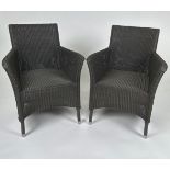 Pair of Wicker Tub Chairs - indoor / outdoor