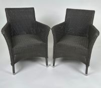 Pair of Wicker Tub Chairs - indoor / outdoor