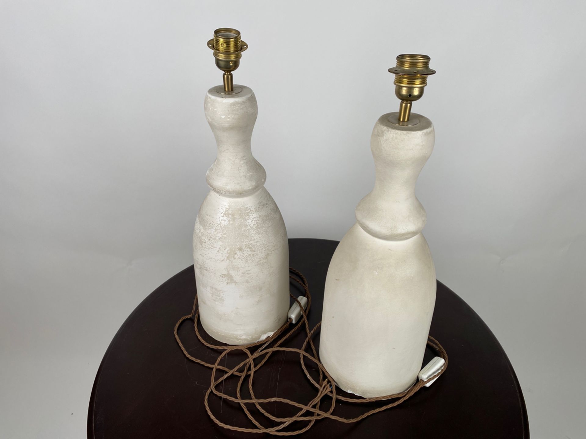 Pair of Hollow Clay Table Lamps - Image 4 of 4