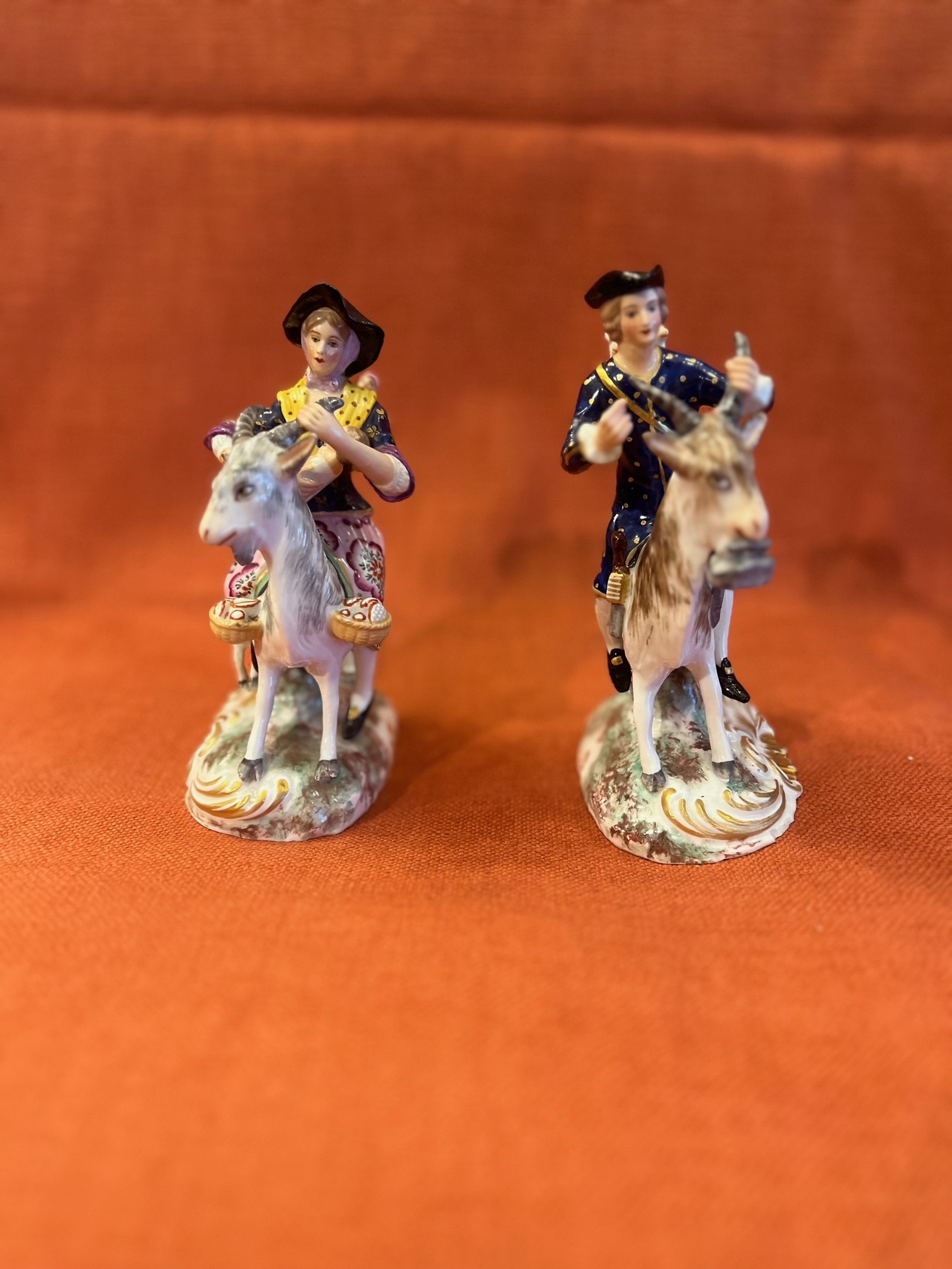 A fine pair of porcelain figures of the tailor and his wife, high quality figures. - Image 10 of 16