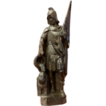 c18th Carved Walnut Figure of a Saint Florian