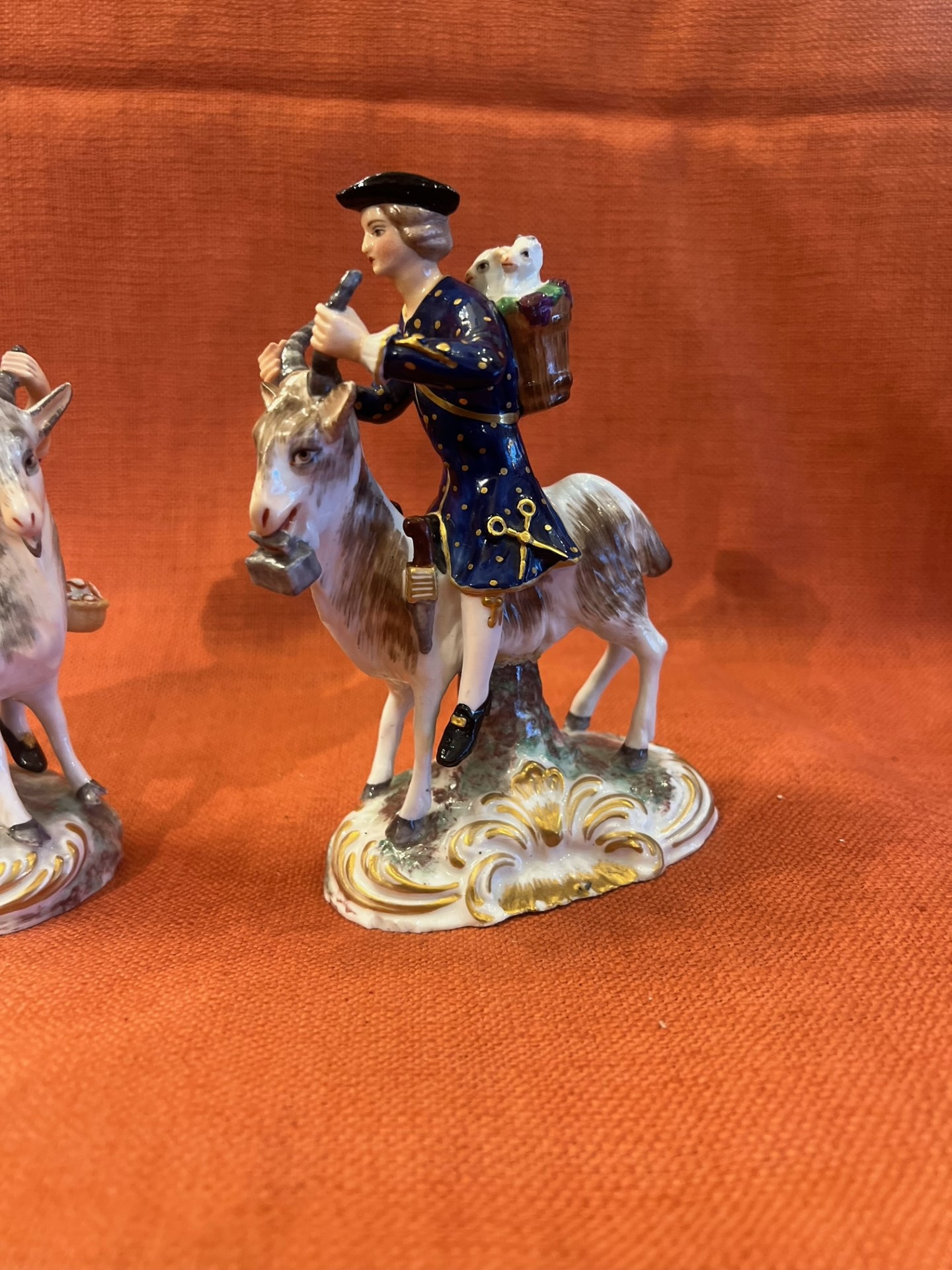 A fine pair of porcelain figures of the tailor and his wife, high quality figures. - Image 11 of 16