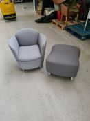 Grey Chair & Footstool