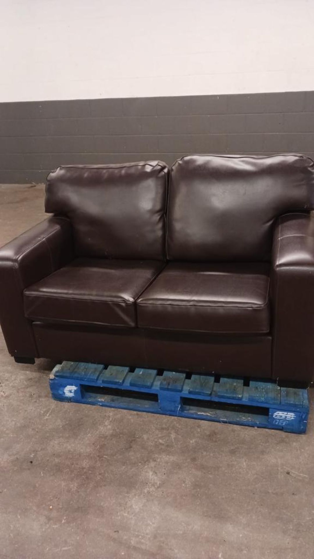 Brown Leather Sofa x2
