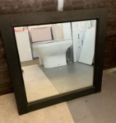 Designer 600mm Square Black Ash Bathroom Mirror, with Brackets, RRP £199