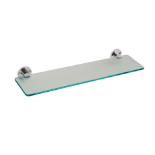 Modern Frosted Glass & Chrome Bathroom Wall Shelf, complete with fixings. RRP £69 - Brand New