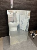 Designer Stainless Steel Wall Hung Bathroom Mirror Cabinet. Features generous mirror surfaces.