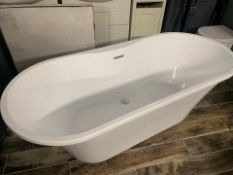 Designer REEF Contemporary / Modern Style Double Acrylic Freestanding Bath, in Gloss White.