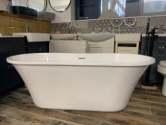 Designer REEF Contemporary / Modern Style Double Acrylic Freestanding Bath, in Gloss White.
