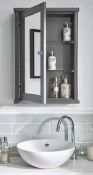 Laura Ashley Traditional Style Bathroom Mirror Wall Cabinet, in Dark Grey finish. RRP £309