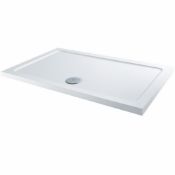 Designer 1200mm x 800mm x 40mm Stone Shower Tray, in White. High Quality Solid Stone, RRP £349