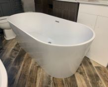 Designer 'MIRA' 1650mm x 750mm x 580mm White Freestanding Modern Designer Bath, Double Acrylic.