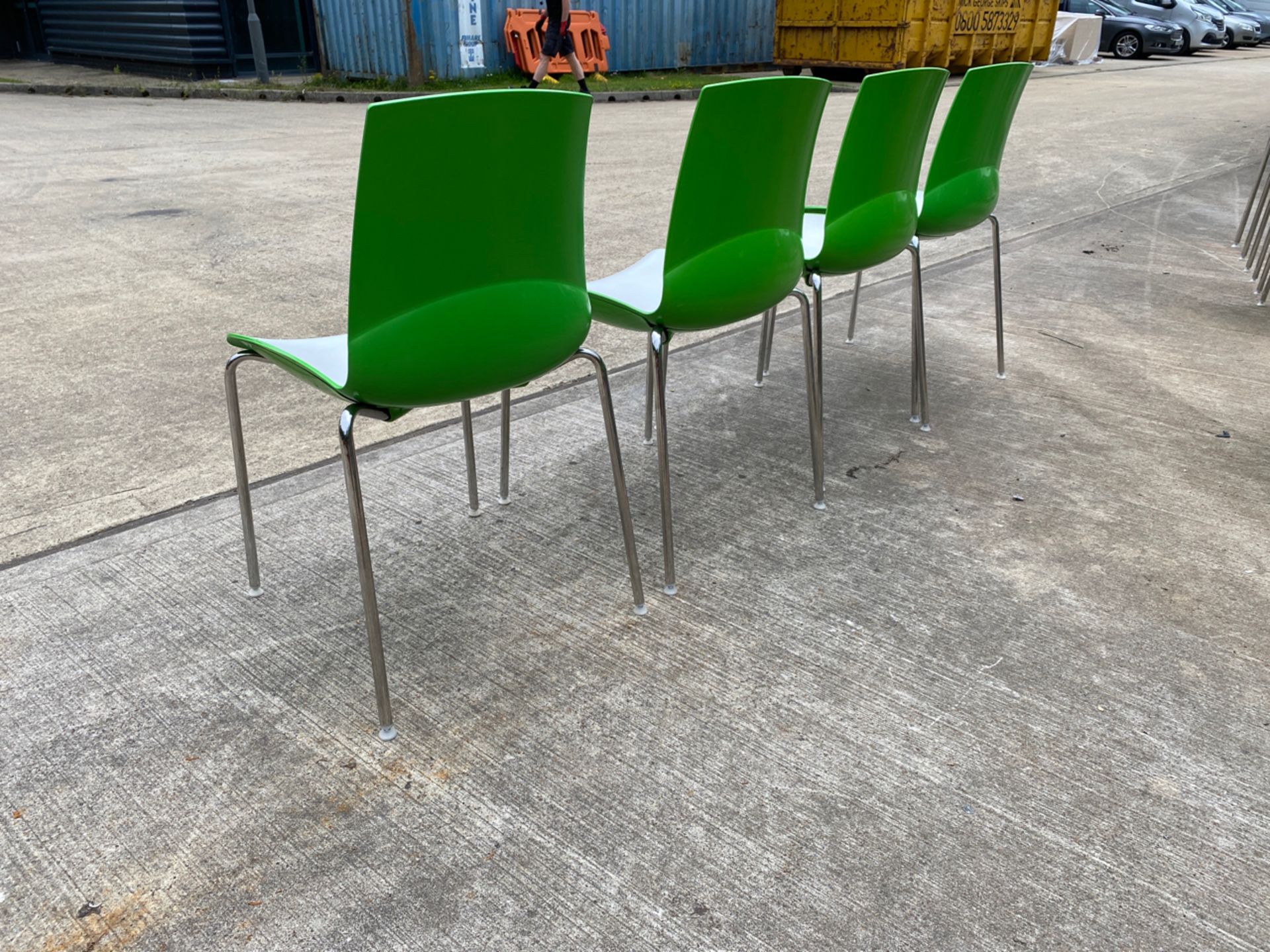 Set of 8 Connection Ice Breakout/Canteen Stackable Chairs - Image 3 of 8