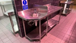 Stainless Steel Counter Worktop with Hand-washing Station