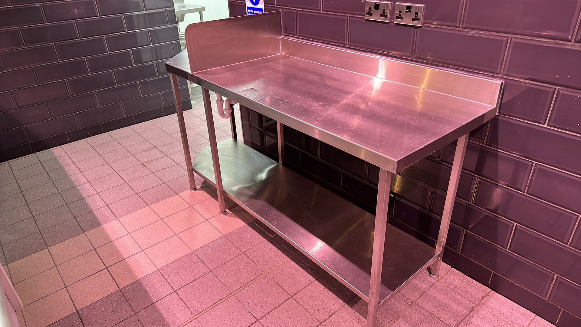 Stainless Steel Counter Worktop with Hand-washing Station - Image 2 of 5