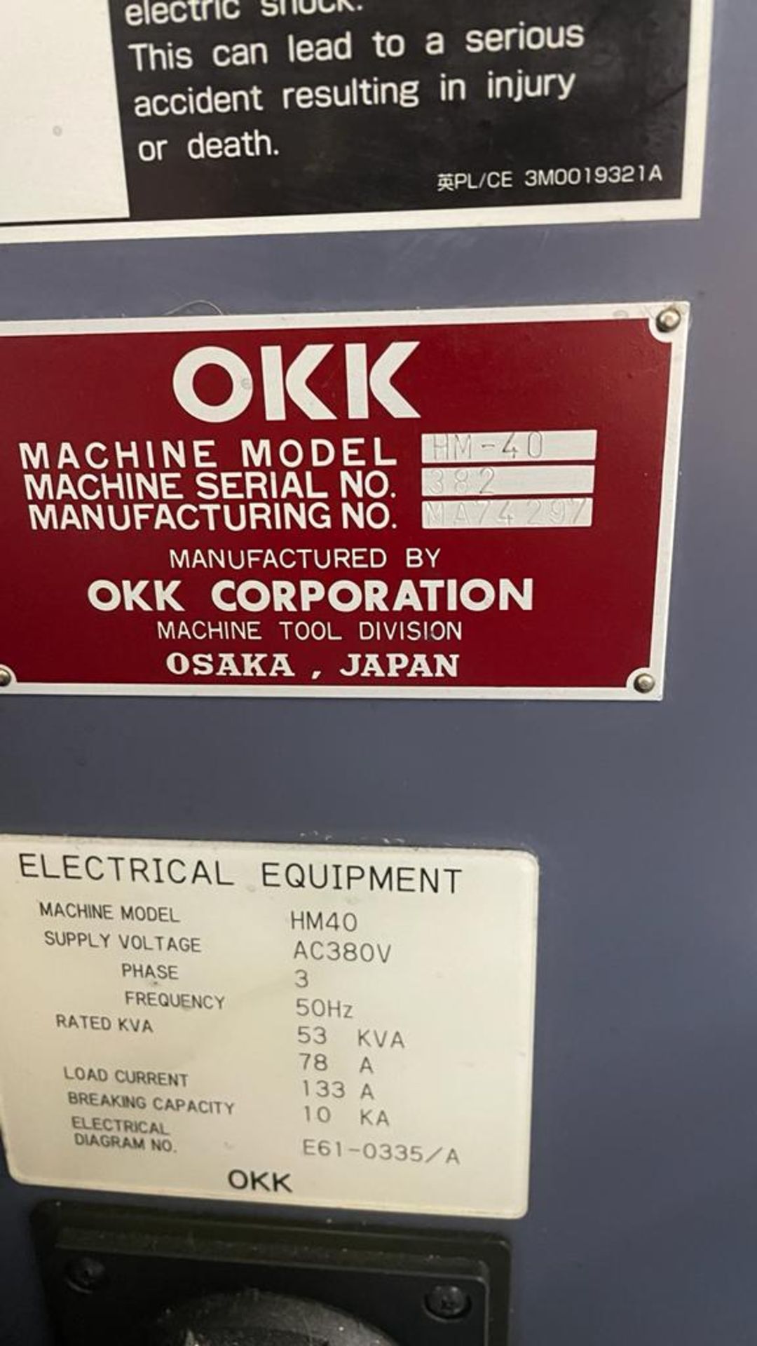 OKK HM-40, Horizontal Milling Machine - Image 3 of 4