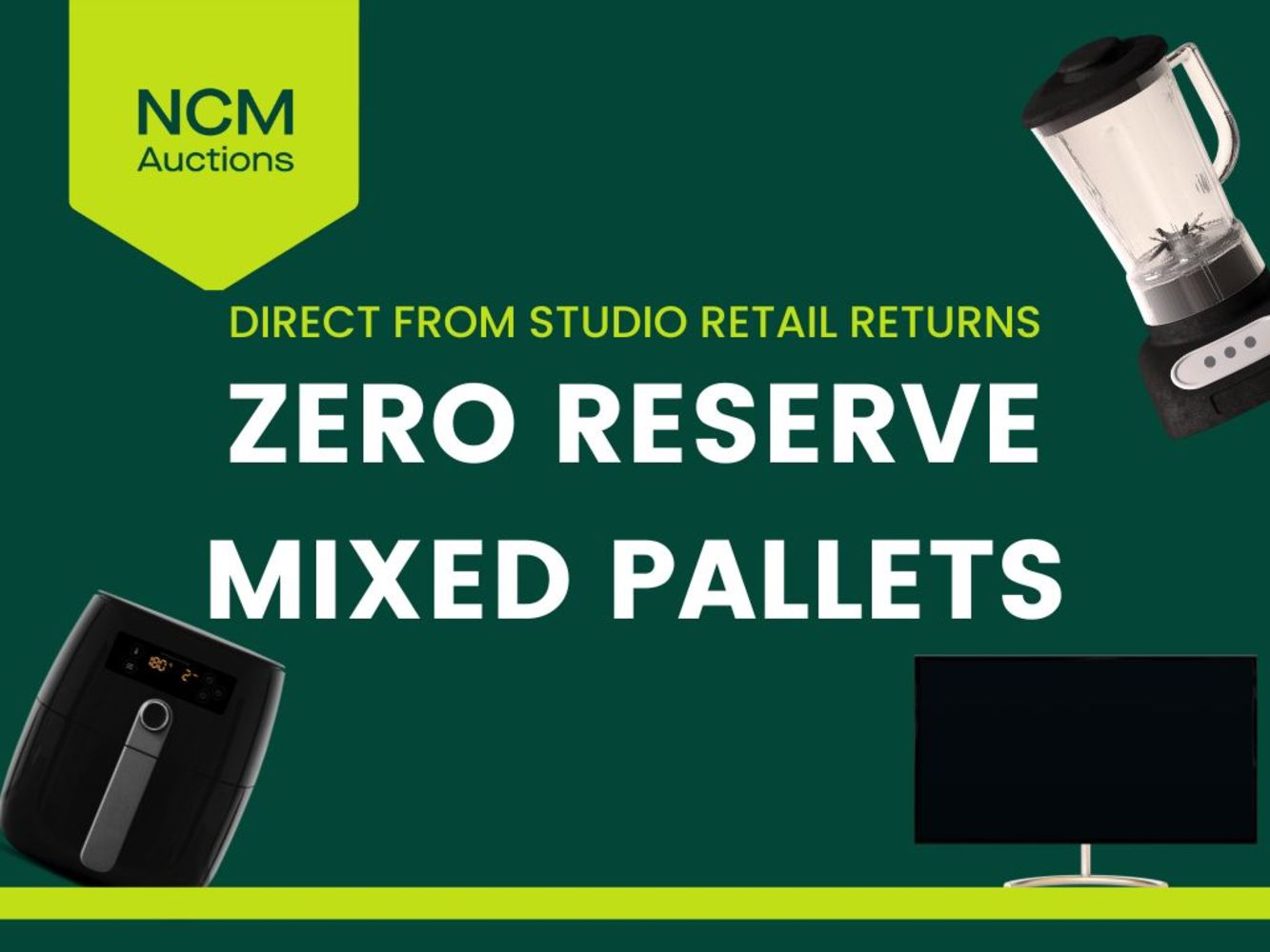 NO RESERVE, Trade Pallet Auction - All lots direct from Studio Retail Returns Department I Television, Audio, Gaming & Household Appliances.