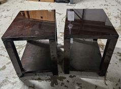 Pair of Mahogany Effect Veneer Side Tables