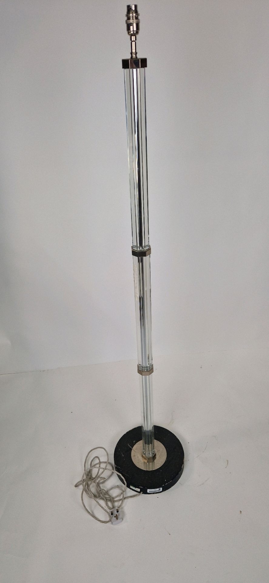 GLASS AND CHROME FLOOR LAMP