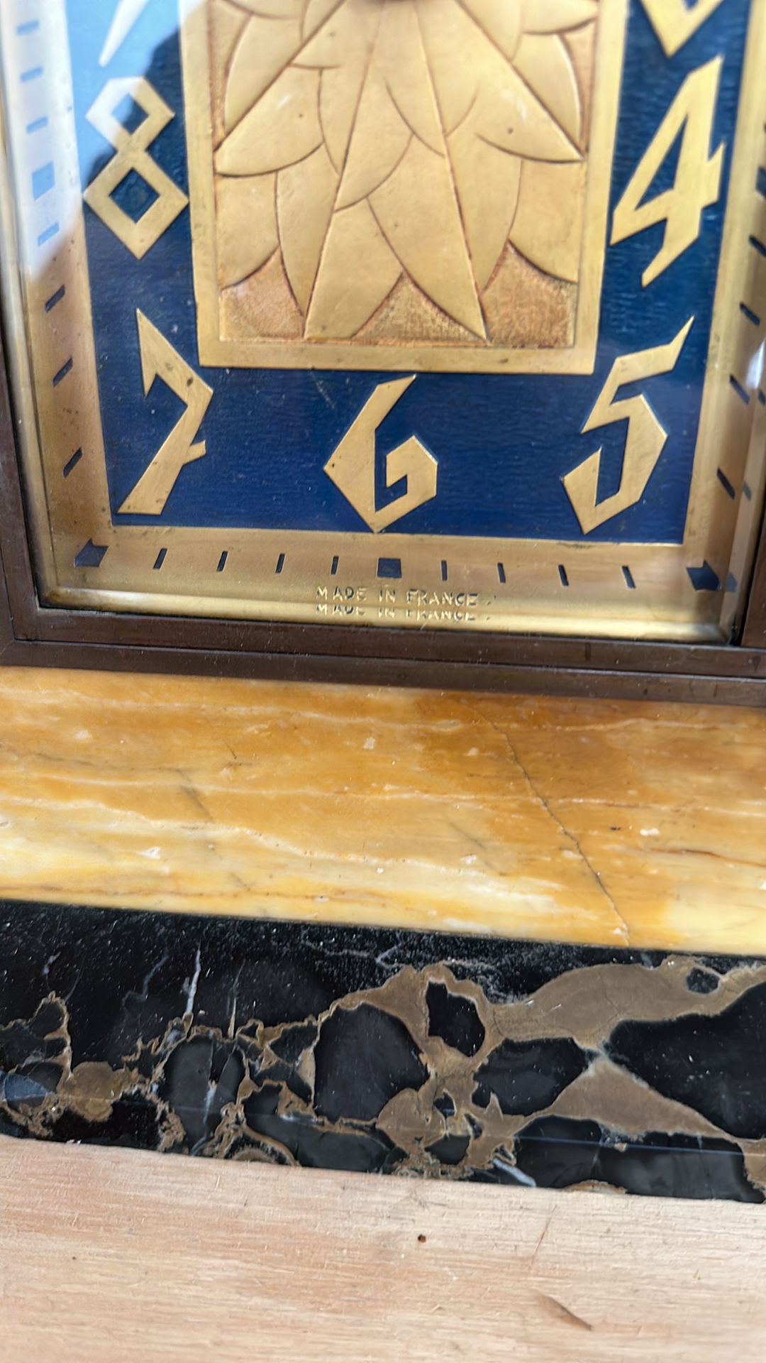 Art Deco Marble Clock - Image 3 of 10