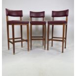 Trio of Leather Bar Stools