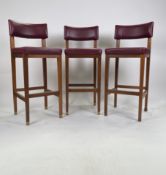 Trio of Leather Bar Stools