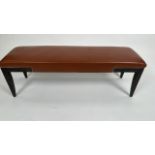 Brown Leather Bench