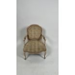 Wooden and Fabric Armchair