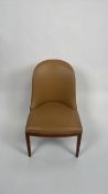 Wooden and Faux Leather Dining Chair
