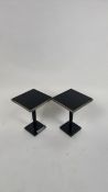 Pair of Side Tables with Glass Top