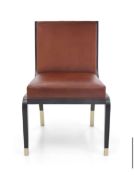 Ben Whistler Leather & Velvet Dining Chairs x 3