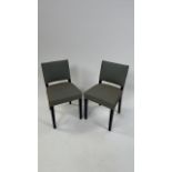 Pair of Wooden Fabric Dining Chairs