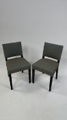 Pair of Wooden Fabric Dining Chairs