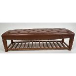 Brown Leather Bench