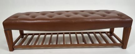 Brown Leather Bench