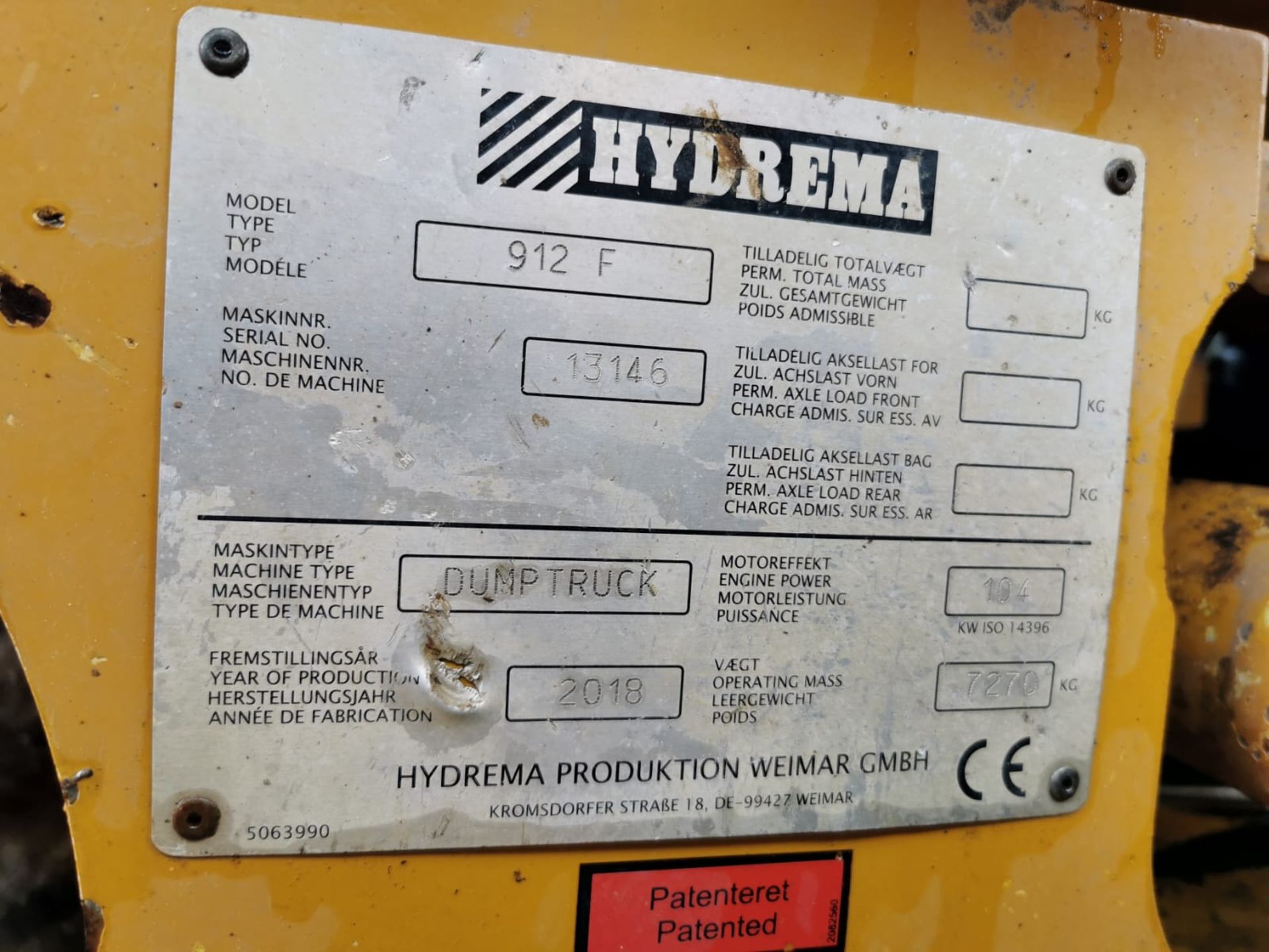 2018, Hydrema 912F (low hours) - Bild 5 aus 10