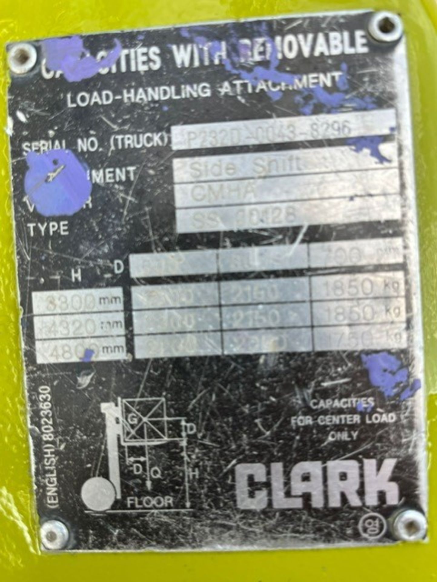 2016, CLARK 2.5 Tonne, Diesel Forklift - Image 8 of 8