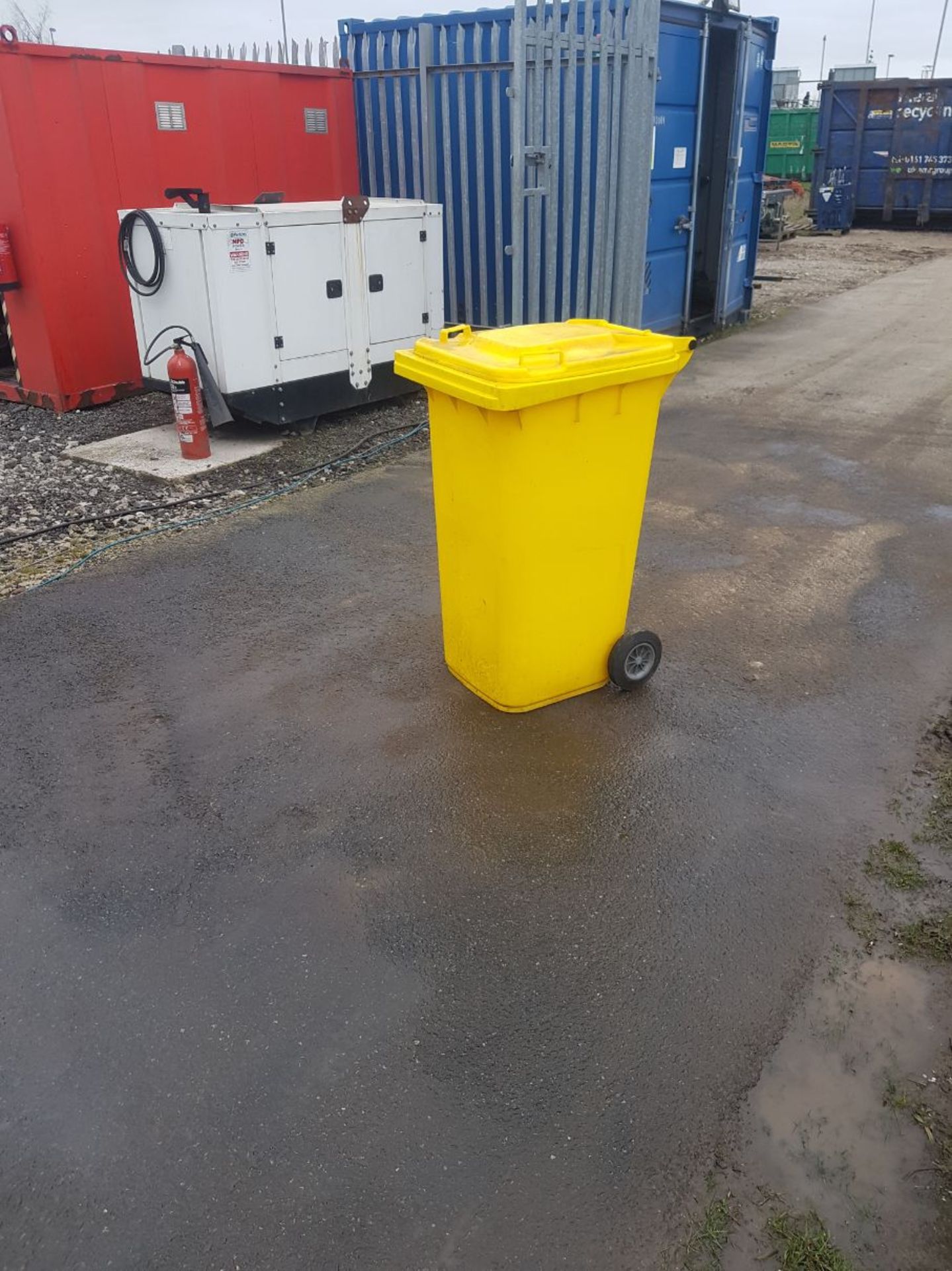 1 x 240 Litre Spill Kit Wheelie Bin in Yellow - Image 2 of 2