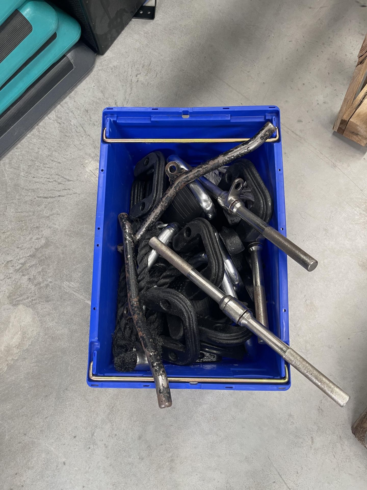 Box of various pulley attachments